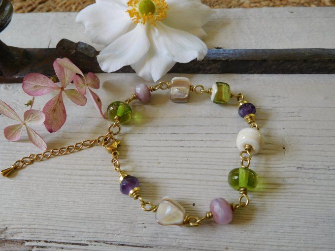 Bracelet bohème perles en verre
