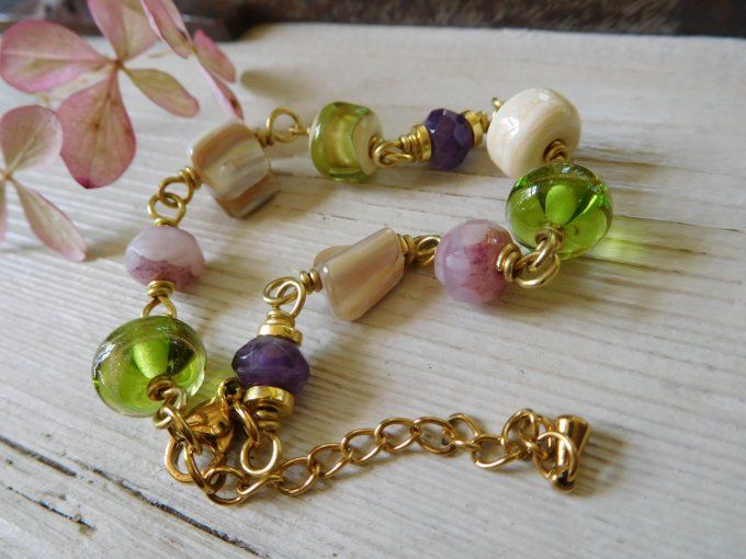 Bracelet bohème perles en verre