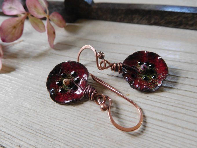 Boucles d'oreilles "coquelicots"