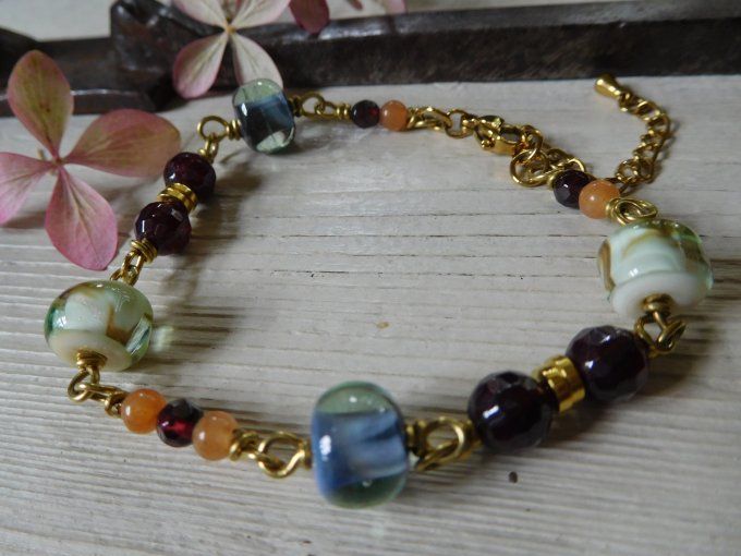 Bracelet bohème perles en verre 