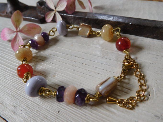 Bracelet bohème perles en verre