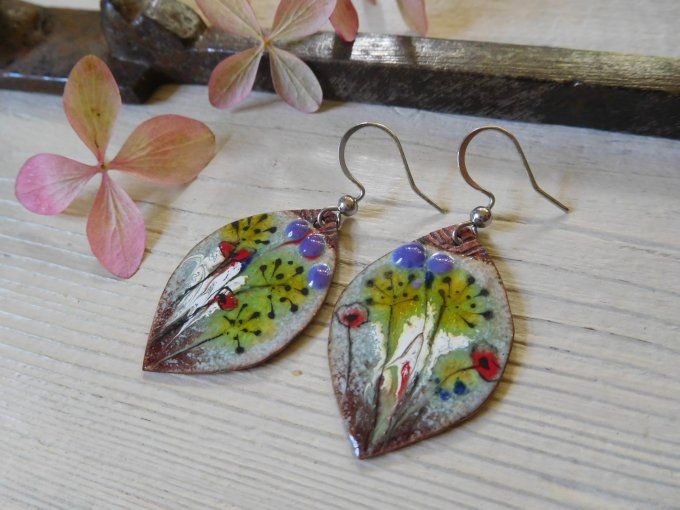 Boucles d'oreilles "nature abstraite"