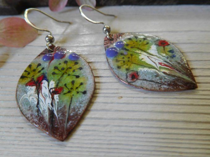 Boucles d'oreilles "nature abstraite"