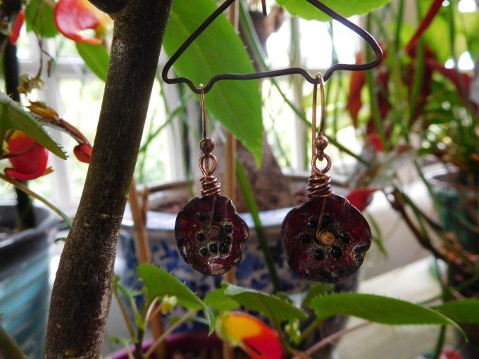Boucles d'oreilles "coquelicots"