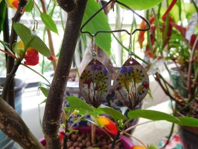 Boucles d'oreilles "nature abstraite"