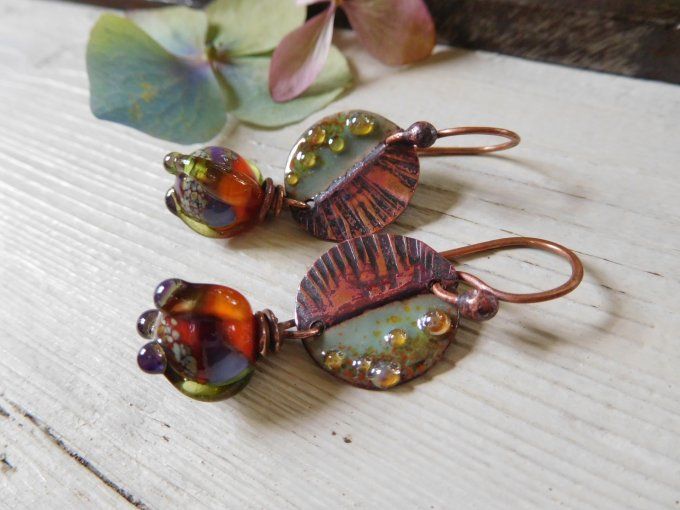 Boucles d'oreilles "céladon"