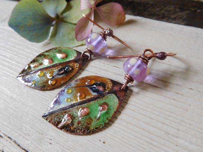 Boucles d'oreilles "feuilles d'automne"