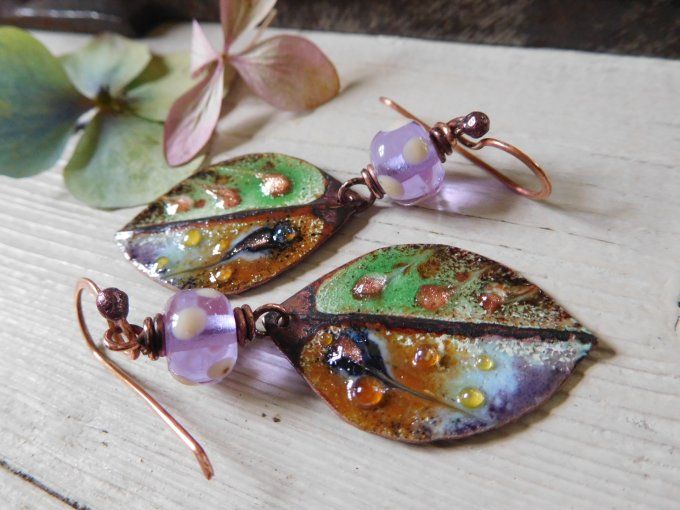 Boucles d'oreilles "feuilles d'automne"