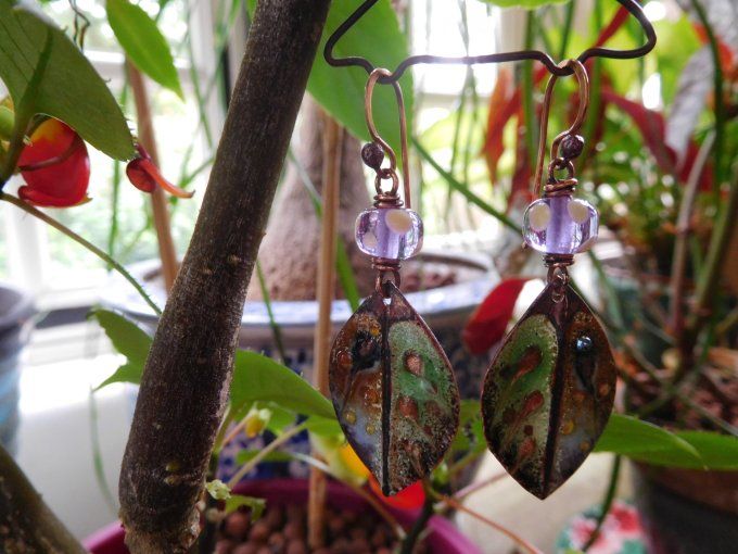 Boucles d'oreilles "feuilles d'automne"