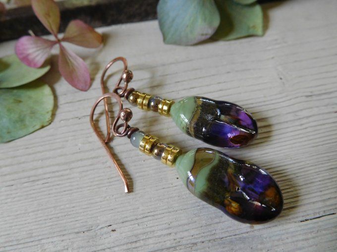 Boucles d'oreilles "céladon"