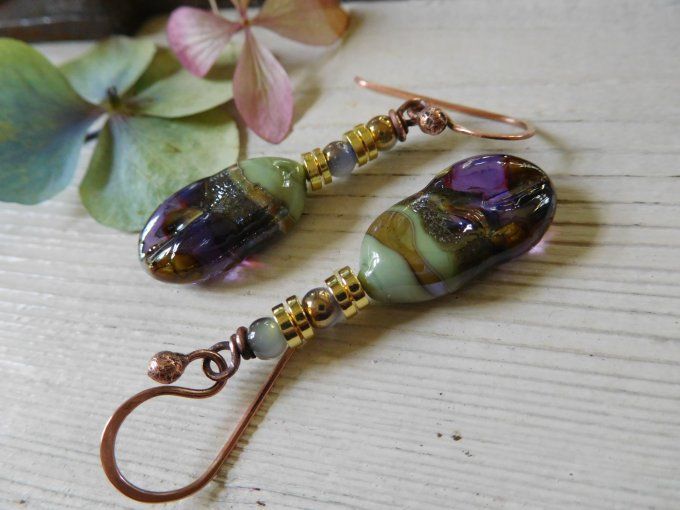 Boucles d'oreilles "céladon"