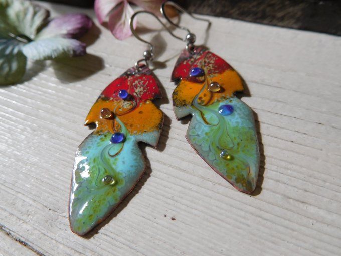 Boucles d'oreilles "plumes"