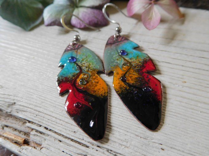 Boucles d'oreilles "plumes".