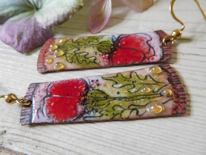 Boucles d'oreilles "coquelicots".