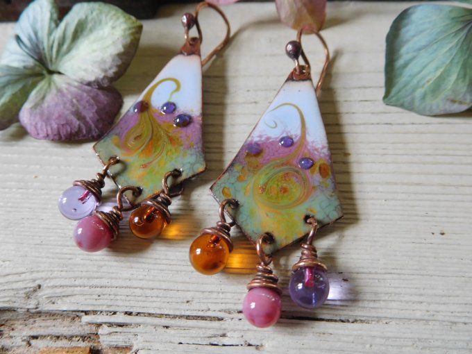 Boucles d'oreilles "motif abstrait".