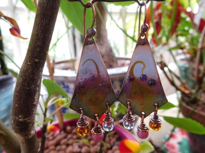 Boucles d'oreilles "motif abstrait".