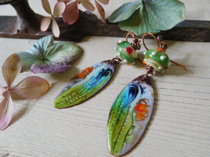 Boucles d'oreilles "cactus".