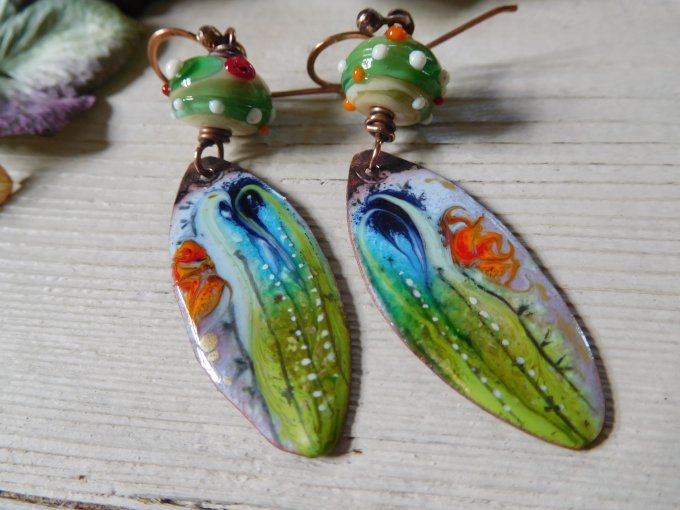 Boucles d'oreilles "cactus".