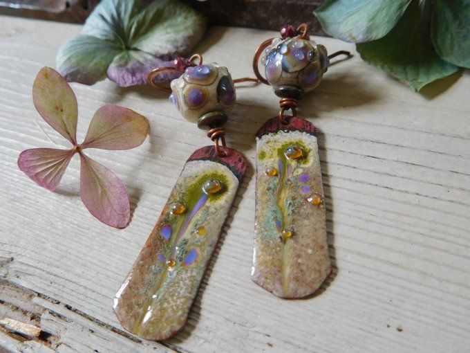 Boucles d'oreilles "lande Bretonne".