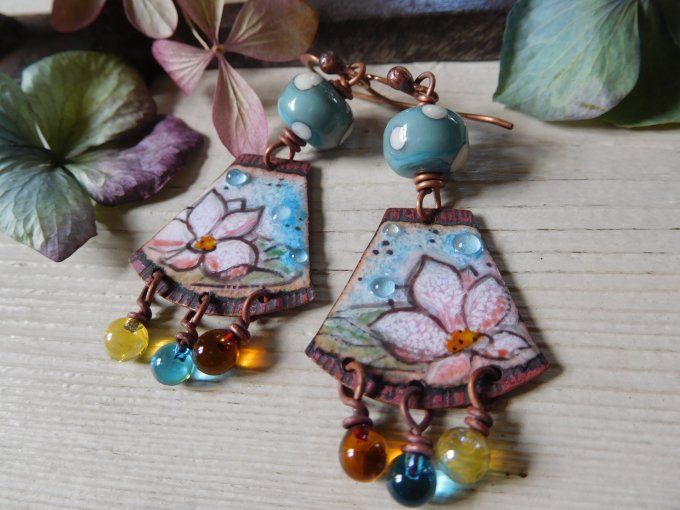 Boucles d'oreilles "nénuphars"