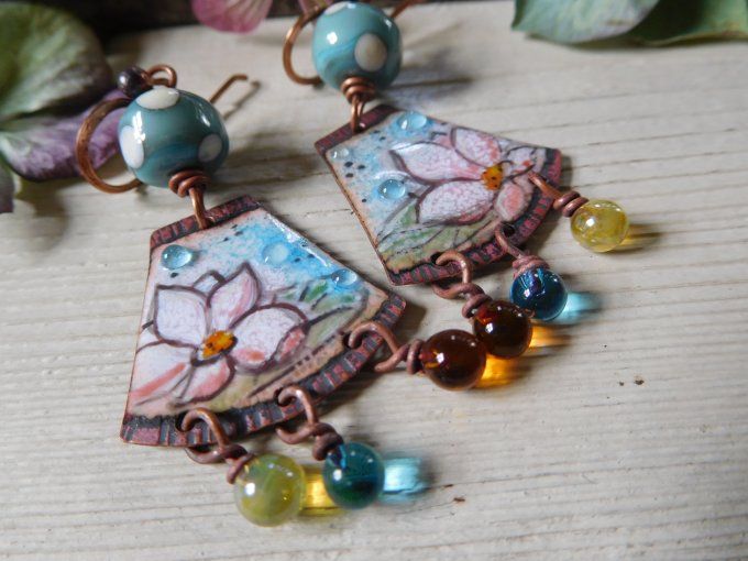 Boucles d'oreilles "nénuphars"