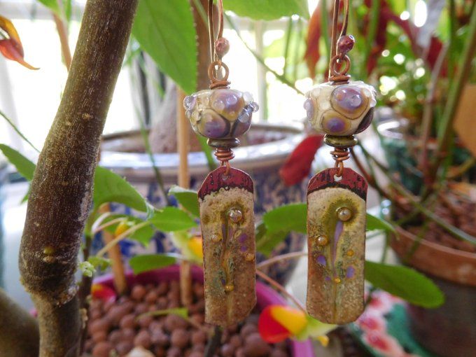 Boucles d'oreilles "lande Bretonne".