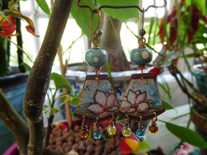 Boucles d'oreilles "nénuphars"