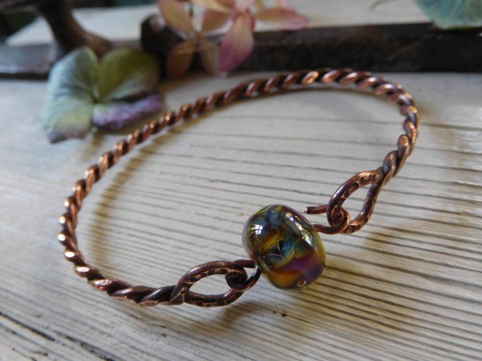 Bracelet "torque" en cuivre 