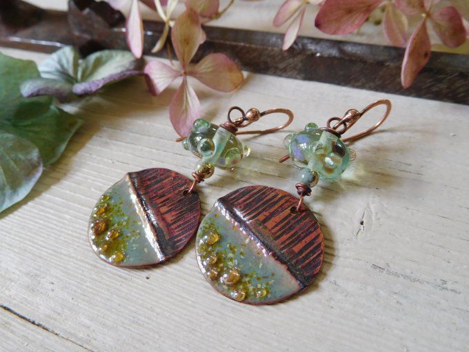 Boucles d'oreilles "céladon"