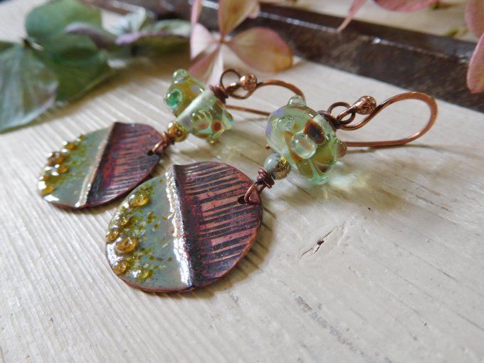 Boucles d'oreilles "céladon"