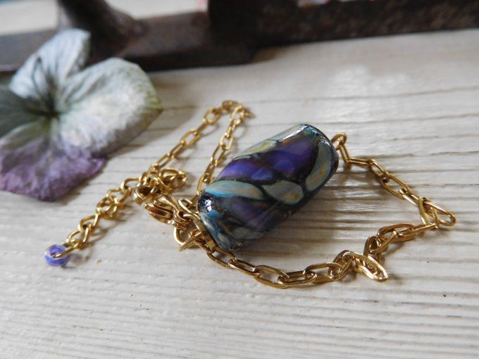 Bracelet chaîne et perle en verre