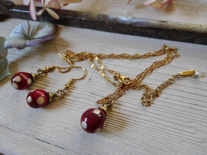 Parure boucles d'oreilles et pendentif