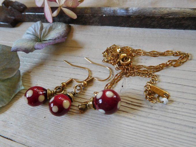 Parure boucles d'oreilles et pendentif