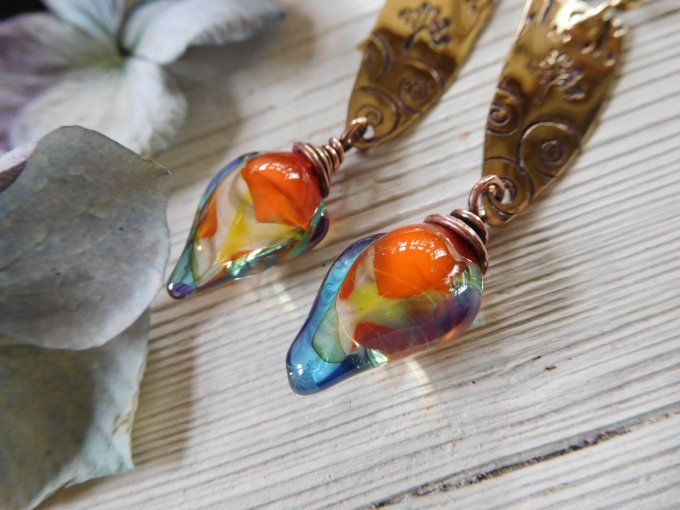 Boucles d'oreilles "spirale et arbre de vie"