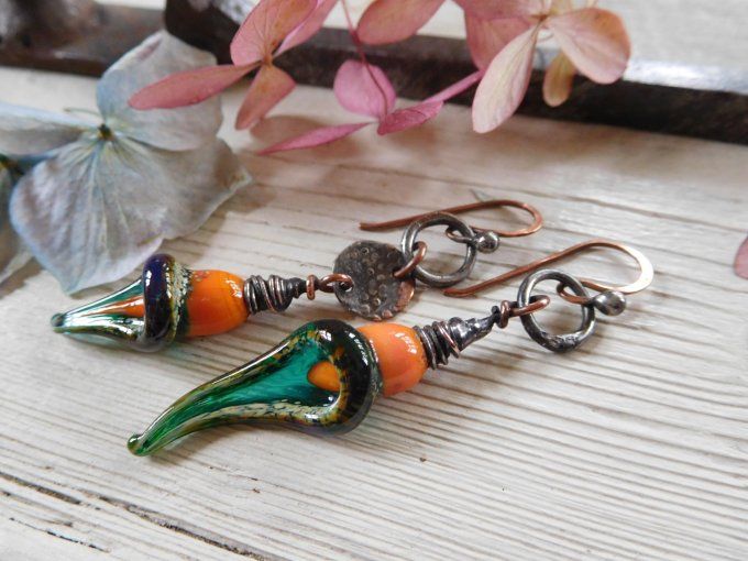 Boucles d'oreilles bohèmes "asymétriques"