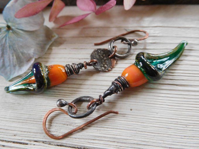 Boucles d'oreilles bohèmes "asymétriques"